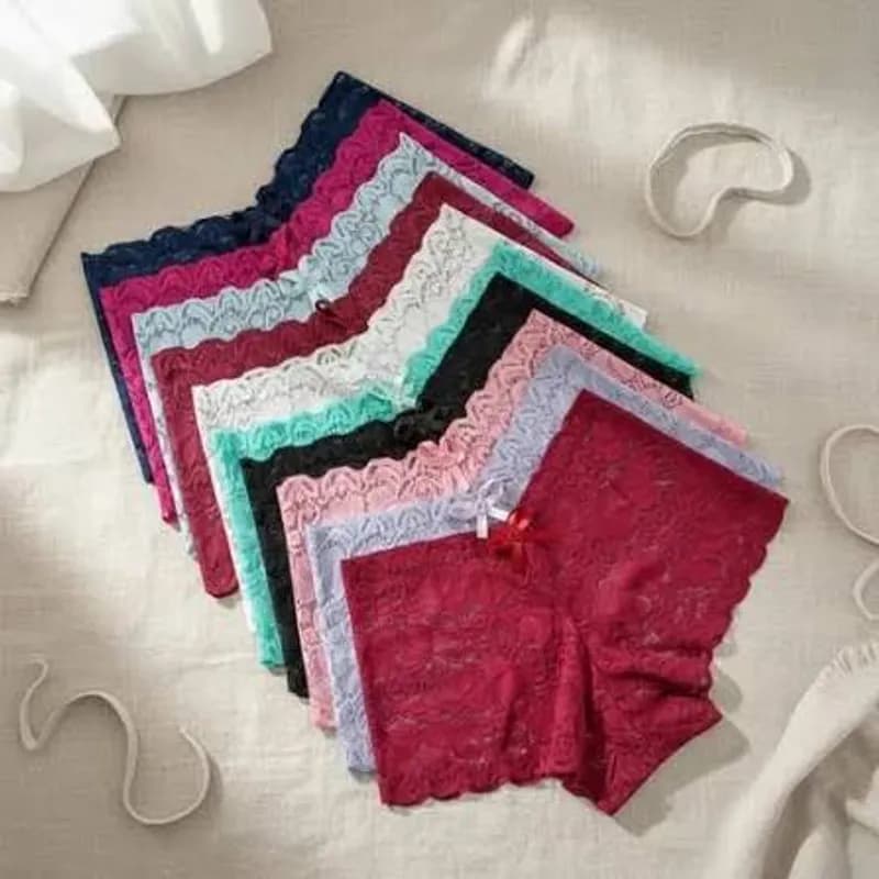 Kit 10 Calcinhas de Renda Shortinho