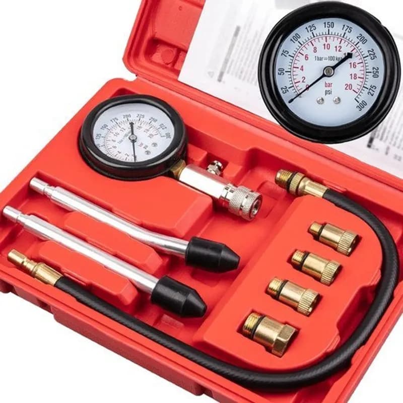 Medidor de Compressão do Motor com 4 Adaptadores