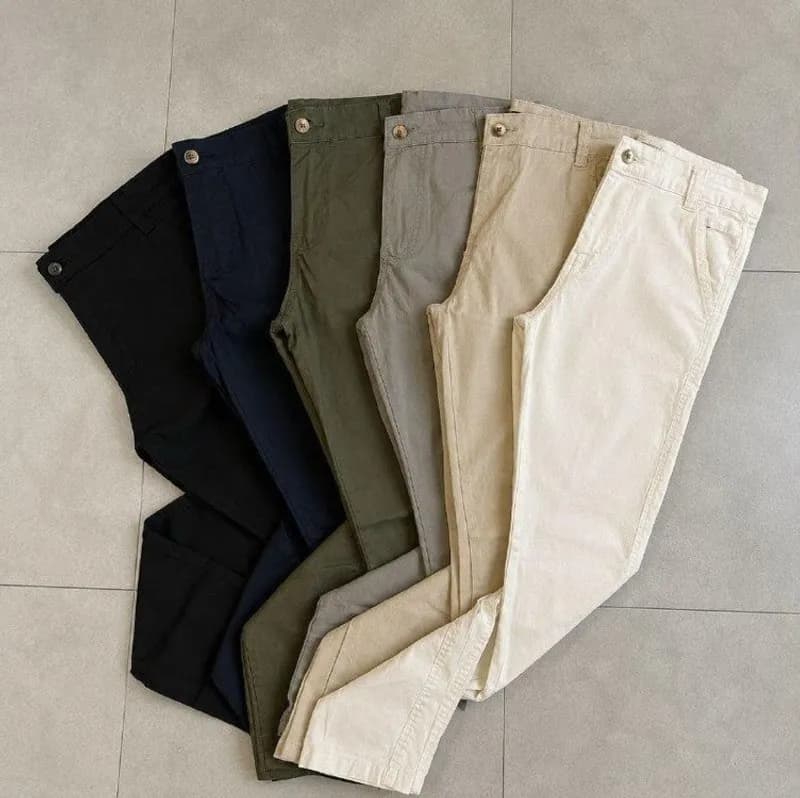 Kit 3 Calça Masculina Sarja Slim Alfaitaria Esporte Fino Preto-bege-chumbo 36