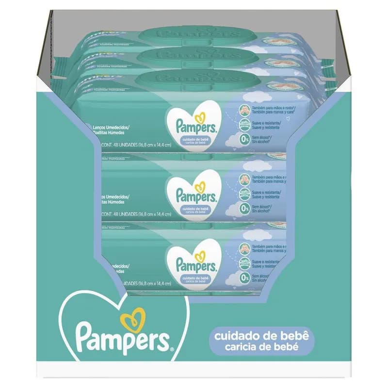 Kit Lenço Umedecido para Limpeza Pampers