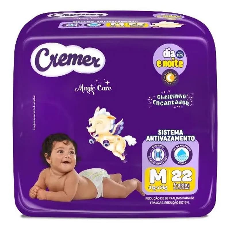 Fralda Cremer Jumbo M 22 Unidades