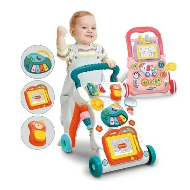 Andador Educativo Empurrar Infantil Bebê Musical Branco