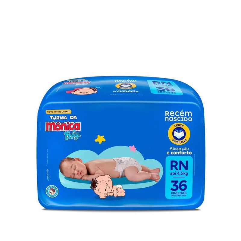 Fralda Turma da Mônica Baby Jumbo RN 36un