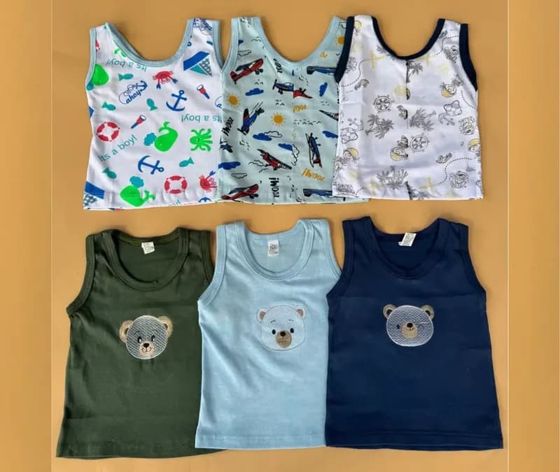 Kit 6 Camisetas Bebê (Tam. P e M)