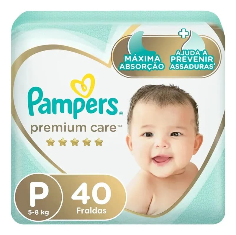 Fralda Pampers Premium Care Tamanho P 40 Unidades