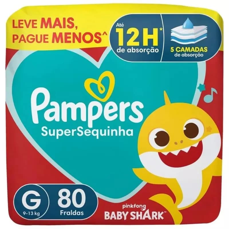 Fralda Pampers Supersequinha G 80 Unidades