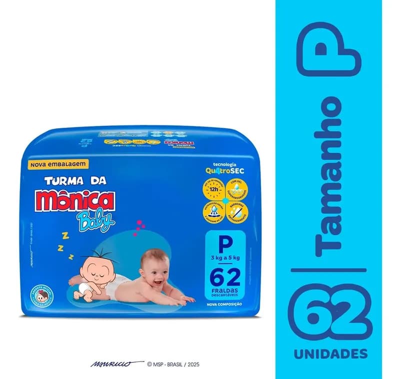 Fralda Turma da Mônica Baby Mega