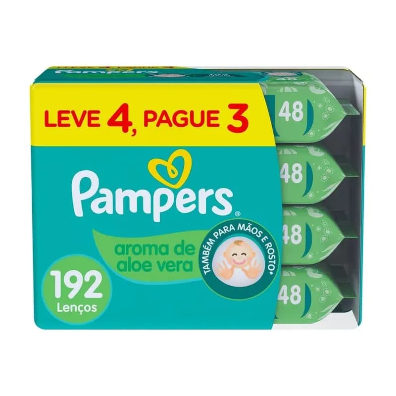 Kit Lenço Umedecido Pampers 4 Pacotes