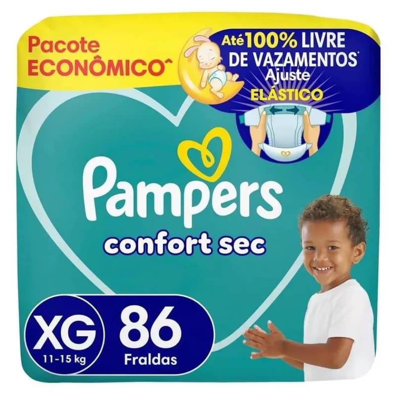 Fralda Pampers Confort Sec XG 86 Unidades