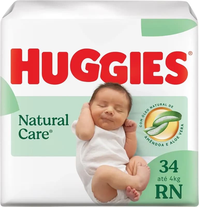 Fralda Premium Huggies Natural Care RN 34