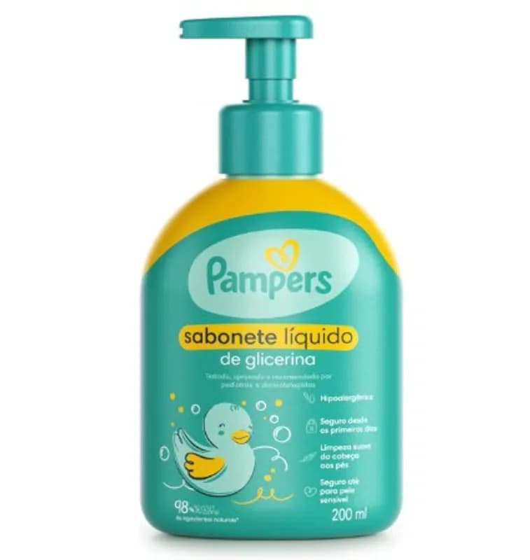 Sabonete Líquido para o Corpo Glicerina Pampers 200ml