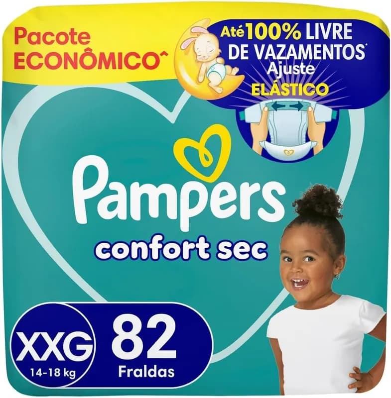 Fralda Pampers Confort Sec XXG 82 Unidades