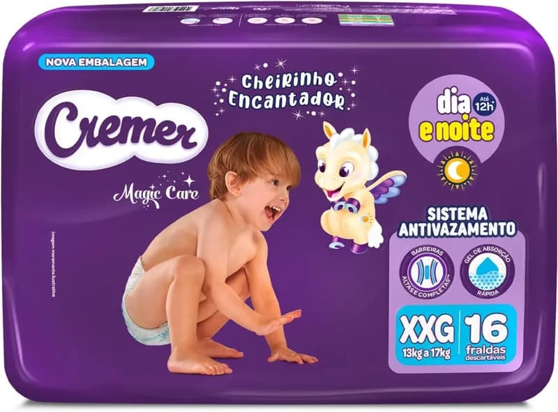 Fralda Cremer Magic Care XXG com 16 Unidades
