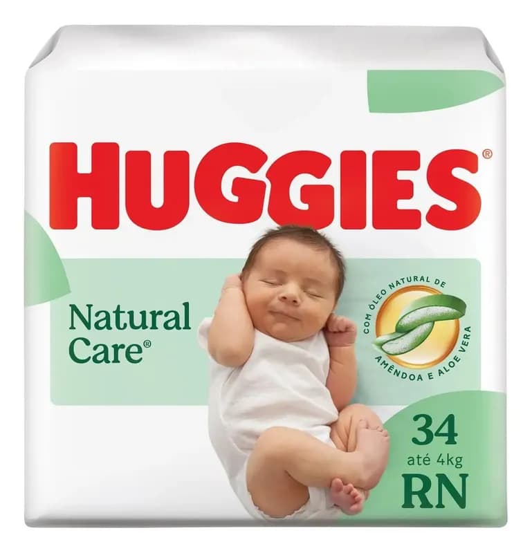 Fralda Premium Huggies Natural Care RN com 34