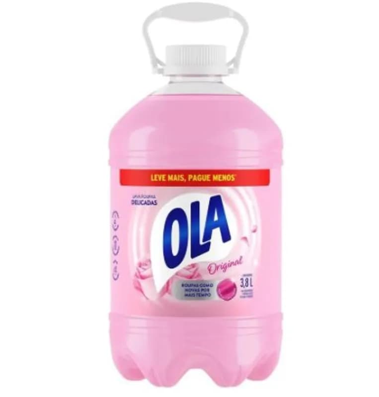 Ola Original Sabão Líquido para Roupas Finas e Delicadas, 3,8L