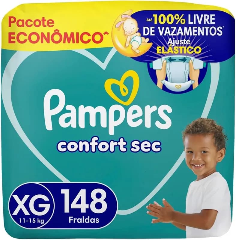 Fralda Pampers Confort Sec XG 148 Unidades