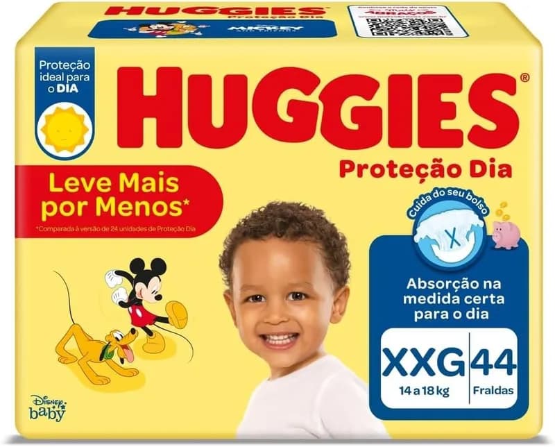 Fralda Huggies Proteção Dia XXG 44 unidades