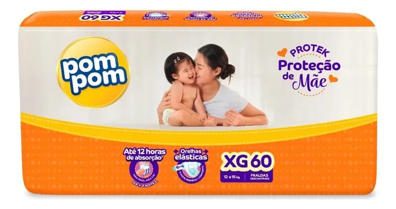 Fralda Pom Pom Protek Proteção de Mãe XG