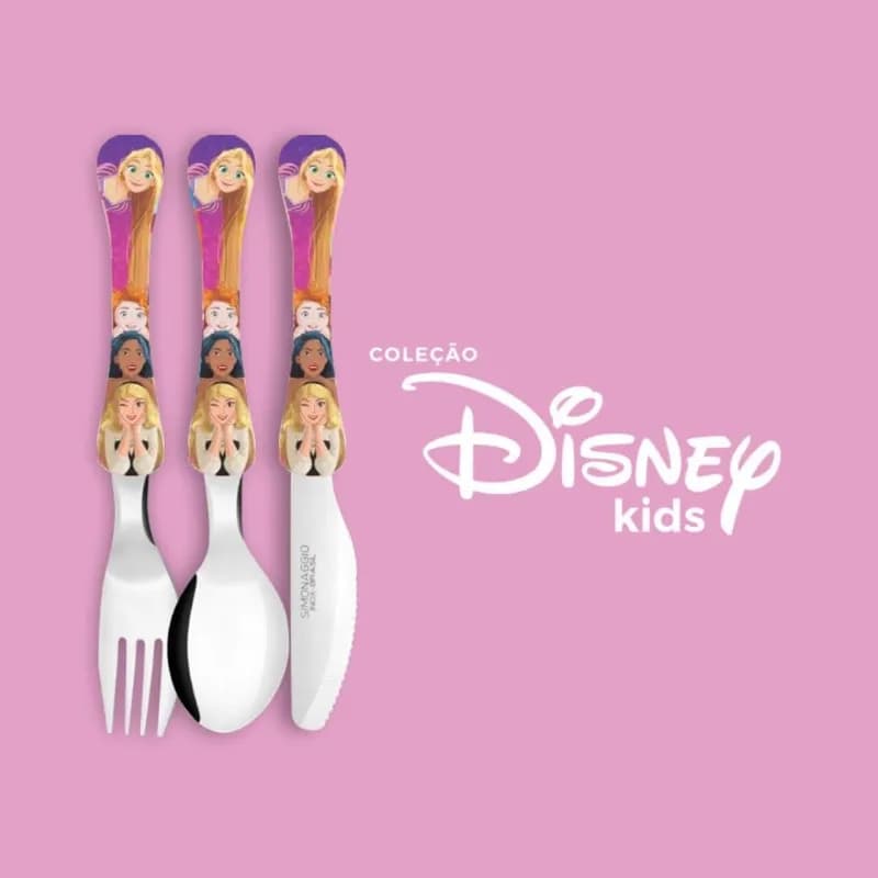 SIMONAGGIO Jogo de Talheres Infantil Disney Kids Princesas