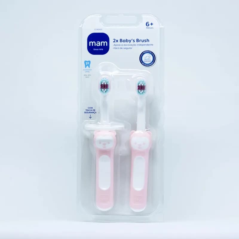 Kit com 2 Escovas de Dentes Baby's Brush Mam