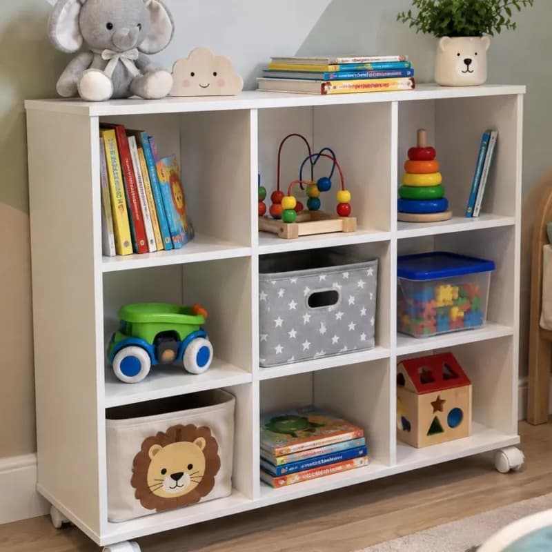 Nicho Organizador Multiuso Infantil Qmovi com Rodízios Branco