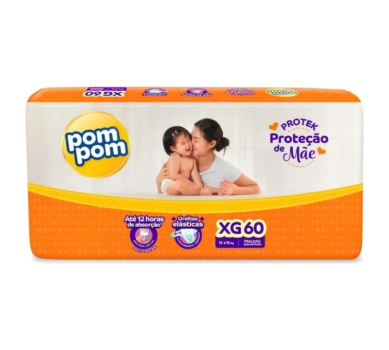 Fralda Pom Pom Protek Proteção de Mãe XG 60