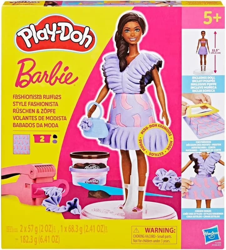 Conjunto Play-doh Barbie Laços Fashionista Marrom E Roxo