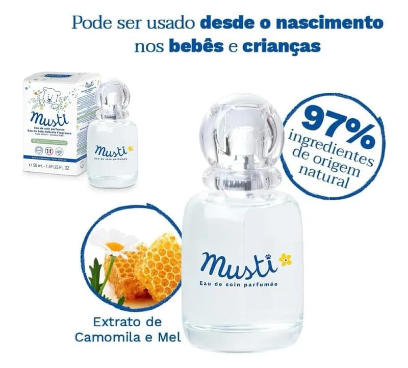 Perfume Musti Euá de Soin Mustela Bebê 50ml