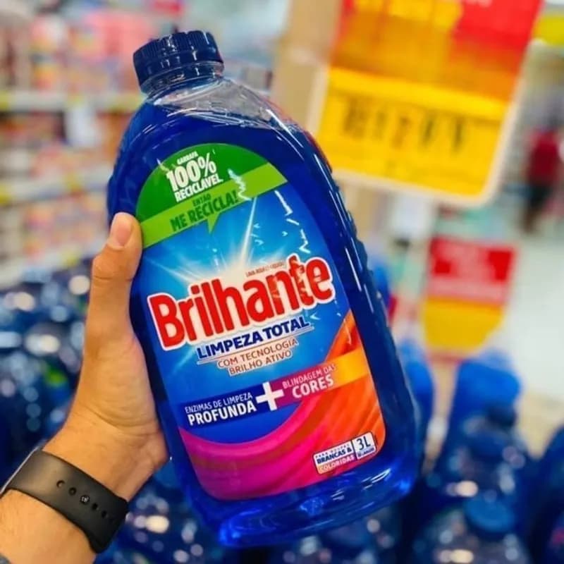 Brilhante Limpeza Total Lava Roupas Líquido 3L