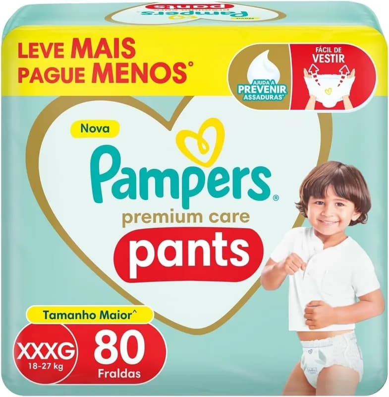 Fralda Pampers Pants Premium Care XXXG com 80