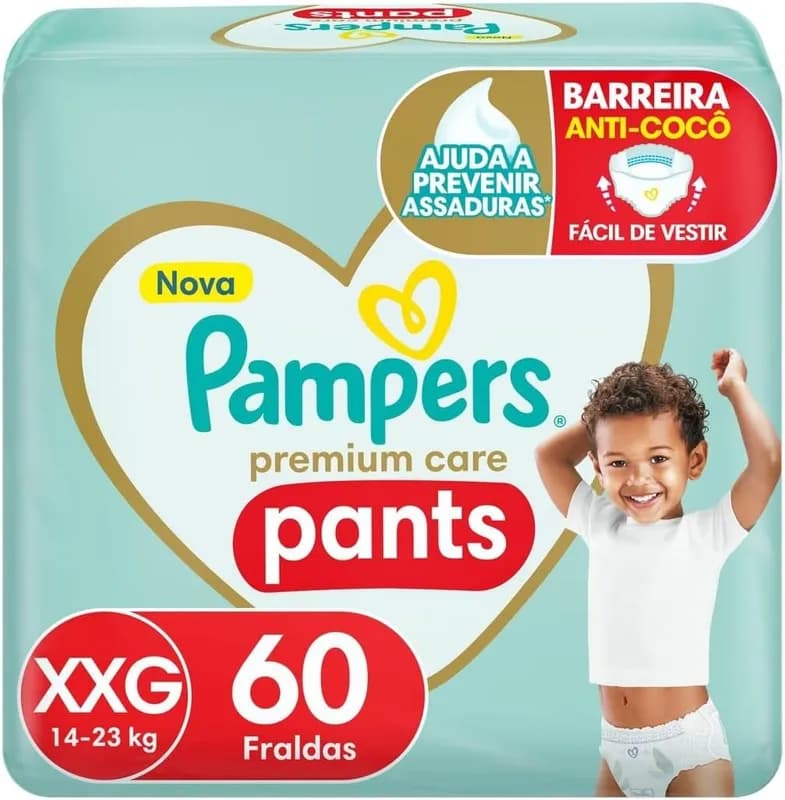 Fralda Pampers Premium Care Pants XXG com 60