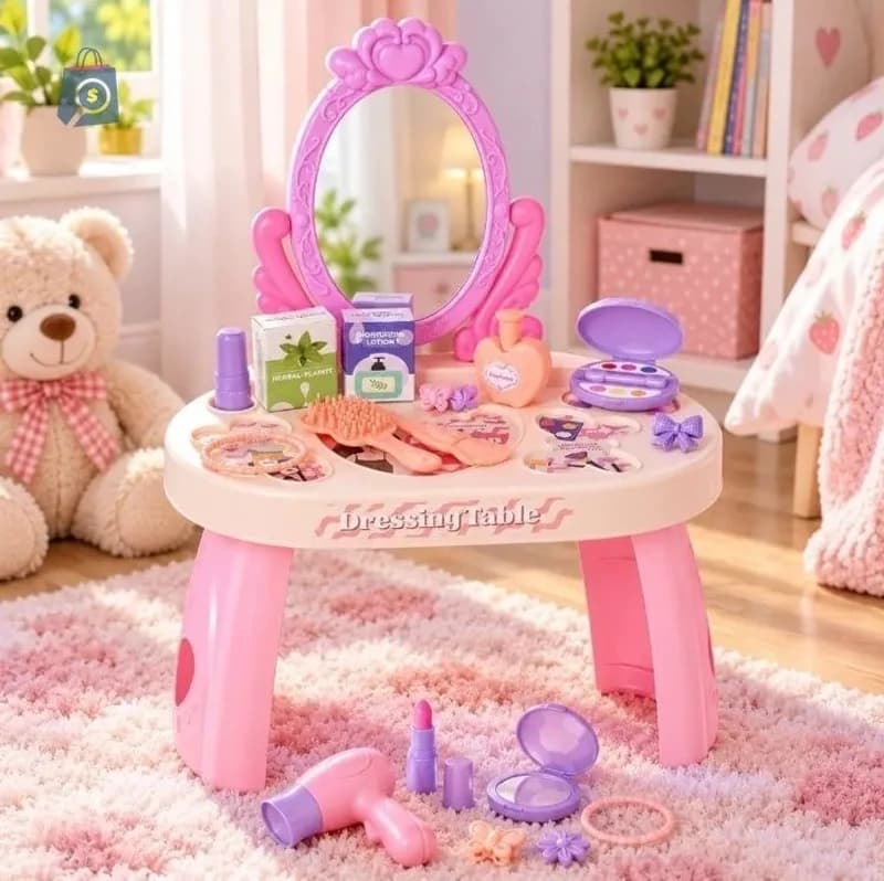 Penteadeira Infantil Menina Acessórios Princesa Maquiagem Cor Rosa