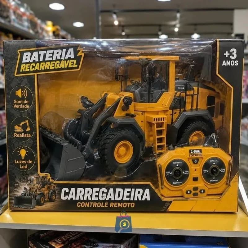 Trator Controle Remoto Infantil Luzes Solta Fumaça Maxi Toys