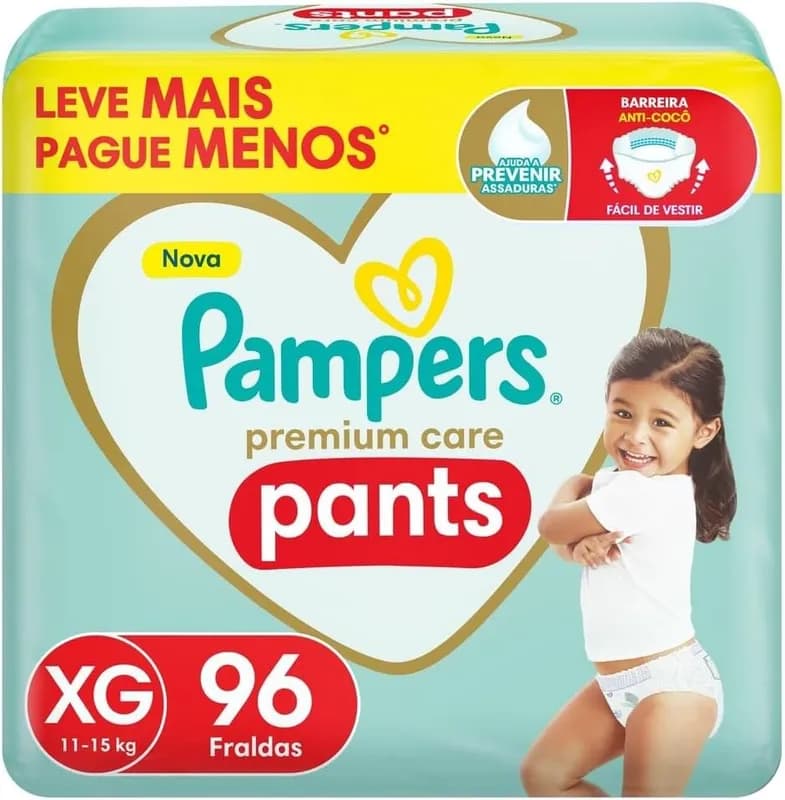 Fralda Pampers Premium Care Pants XG 96