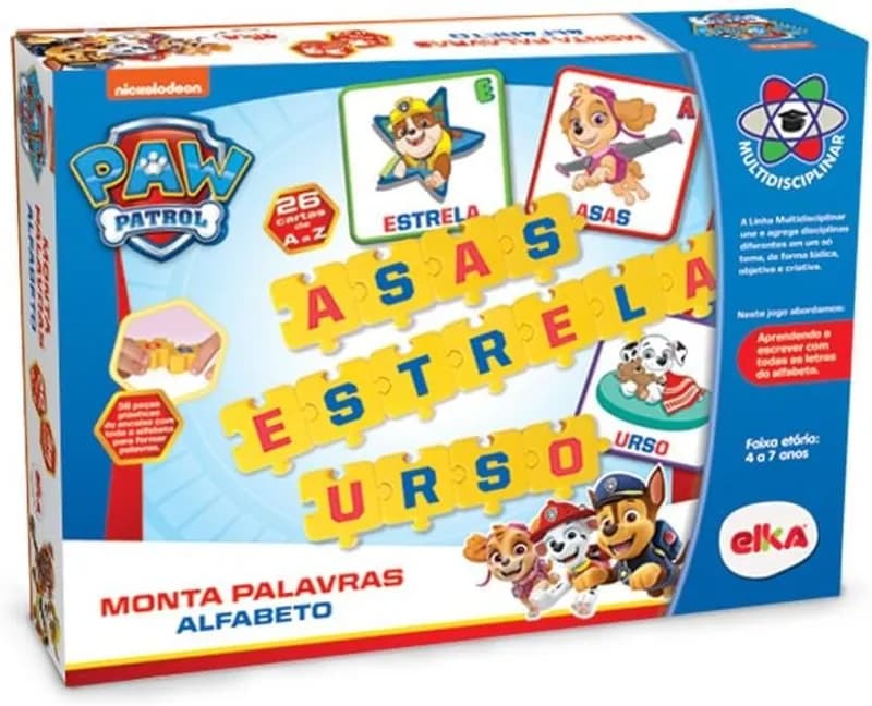 Monta Palavra Alfabeto Patrulha Canina, 4+ Anos