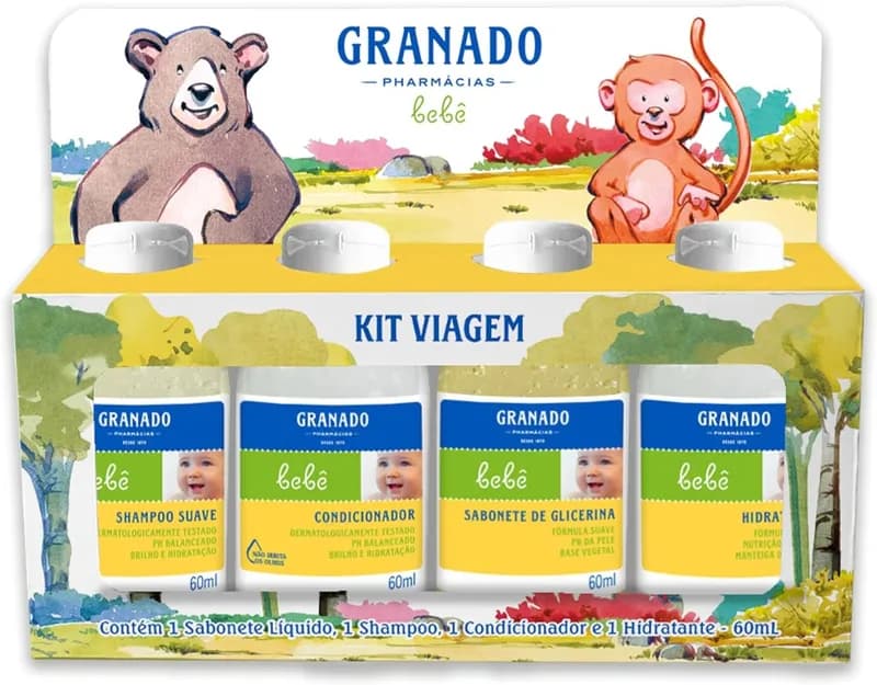 Kit de Viagem para Bebê Granado, 60ml, Kit com 4 Unidades
