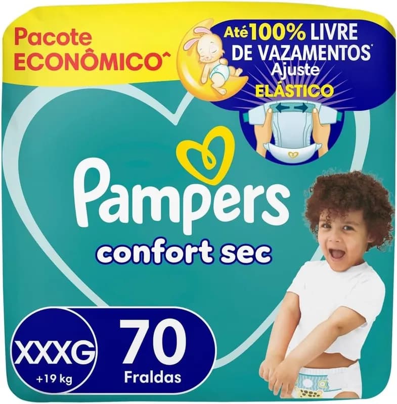 Fralda Pampers Confort Sec XXXG 70 Unidades