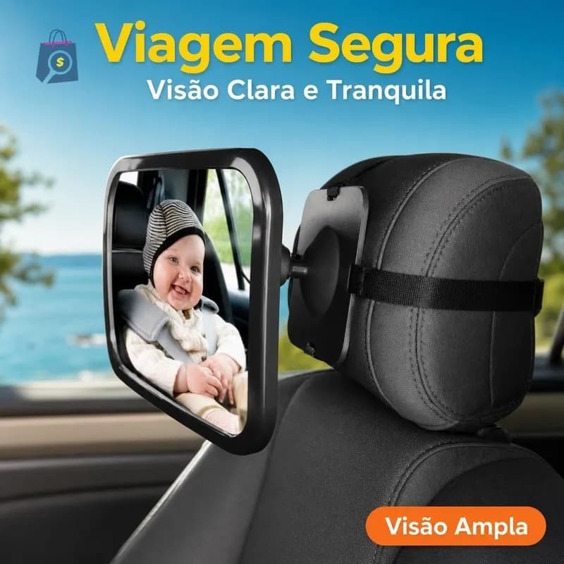 Espelho Retrovisor Banco Traseiro Bebê Conforto Cadeirinha