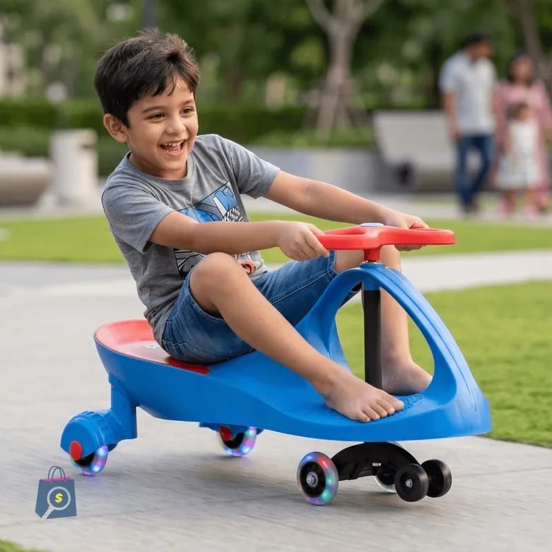 Carrinho Infantil Rolimã Gira Triciclo Roda Led Volante 360° Suporta 70kg