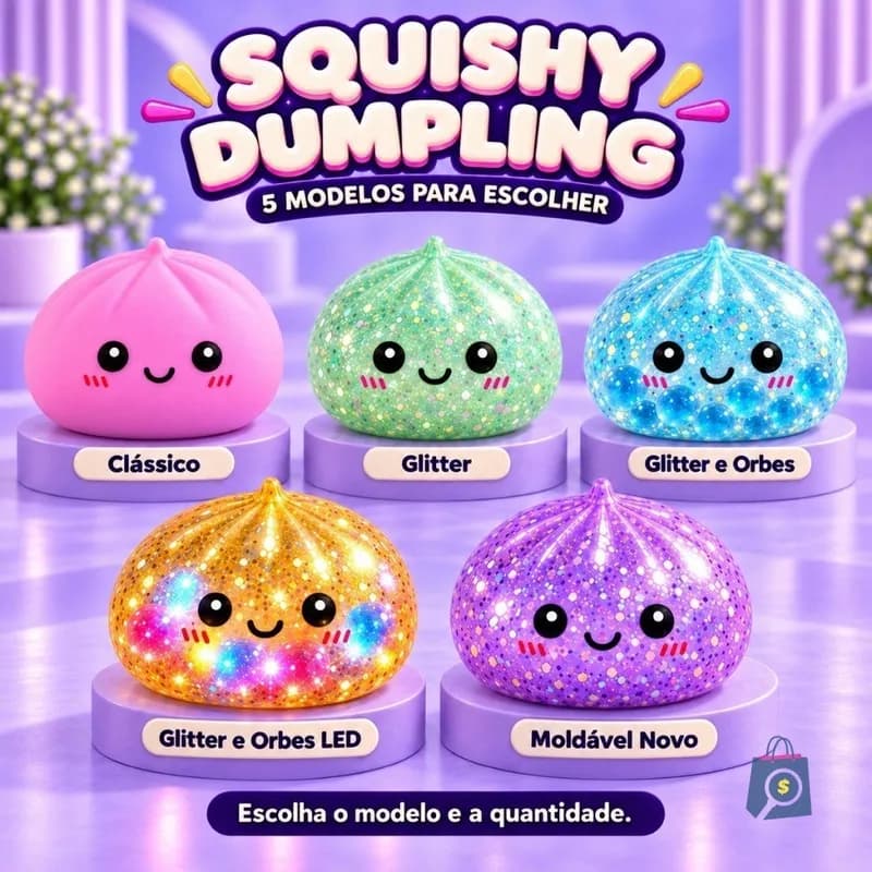 Brinquedo Squishy Dumpling Bolinho Fidget Sensorial Antiestresse