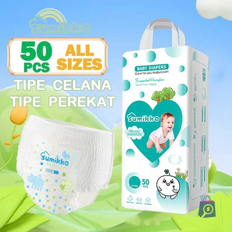 Calça Sumiko Fralda Ajustável P/M/G/XG/XXG/XXXG/4XG/5XG 50 e 100 unidades Baby