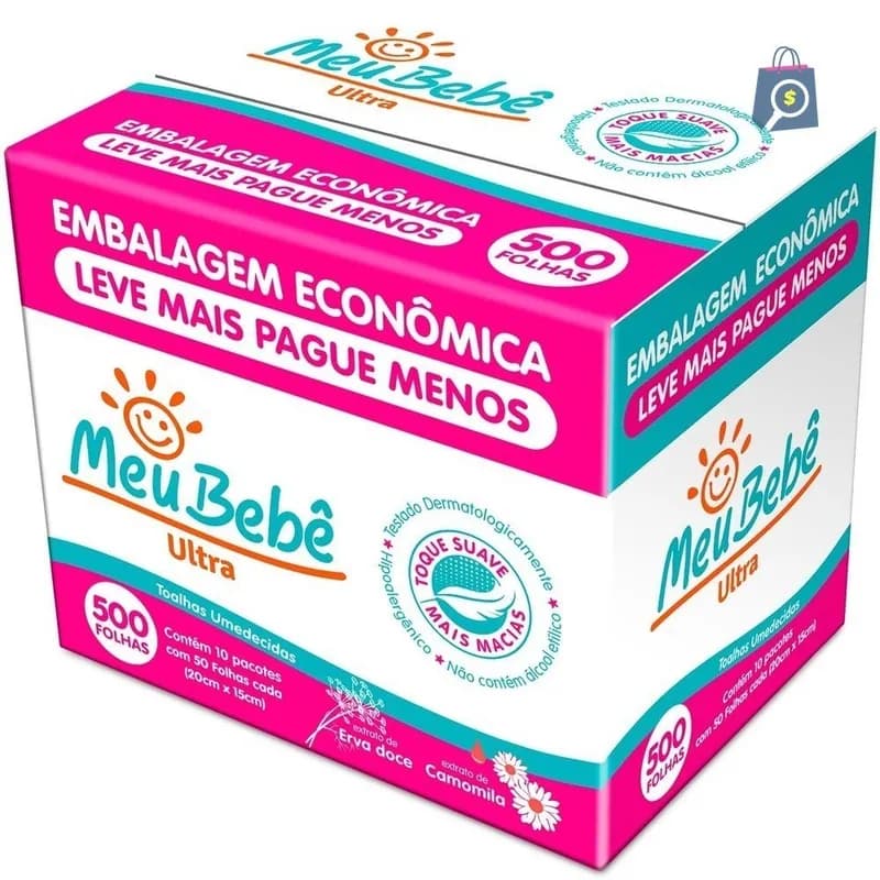 Toalha Umedecida Meu Bebê Ultra 500 Folhas