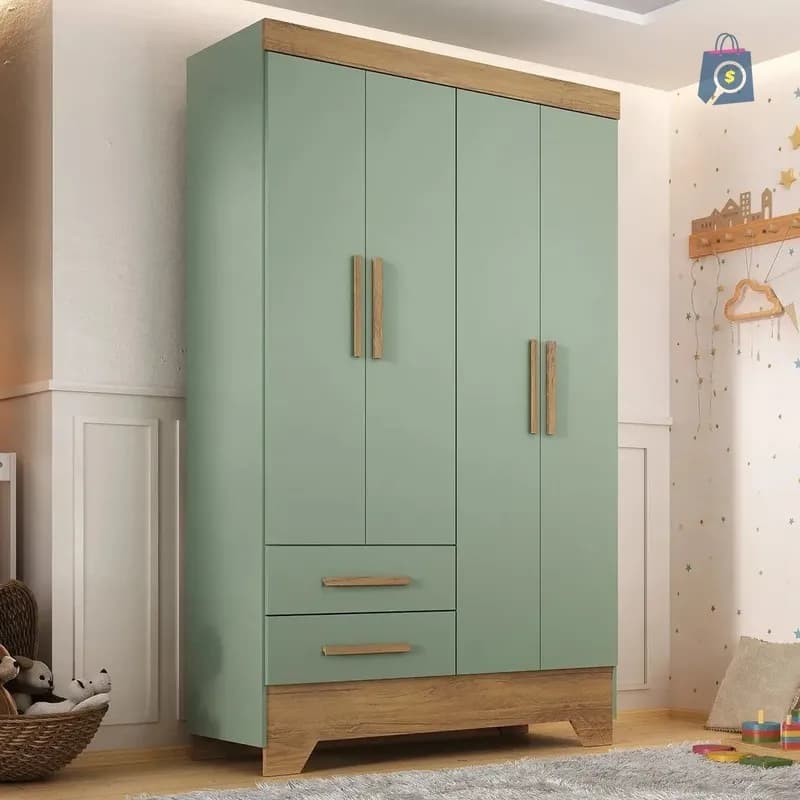 Guarda-Roupa Infantil 4 Portas e 2 Gavetas Tic Tac WT