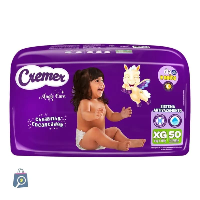 Fralda Descartável Cremer Magic Care Hiper XG 50 Tiras