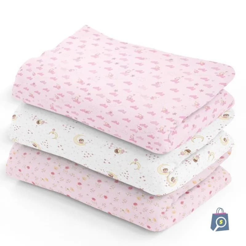 Cueiro Estampado Flanelado Bebê Kit 3 Unidades 80X50CM Papi/Incomfral
