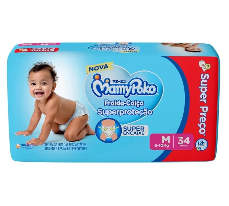 MamyPoko Fralda-Calça Superproteção M 34