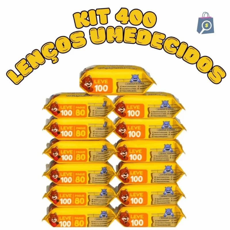 Kit 400 Toalhas Umedecidas Chameguinho Baby Lenço Umedecido para Bebê Higiene Infantil