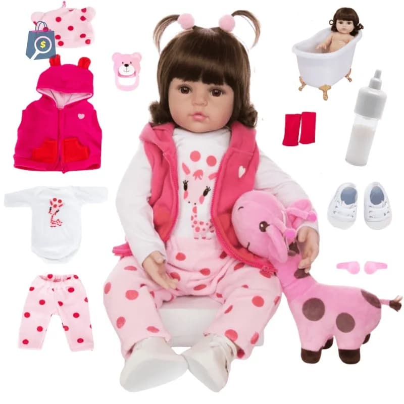 Bebê Reborn Boneca Realista Girafinha Luxo Em Silicone