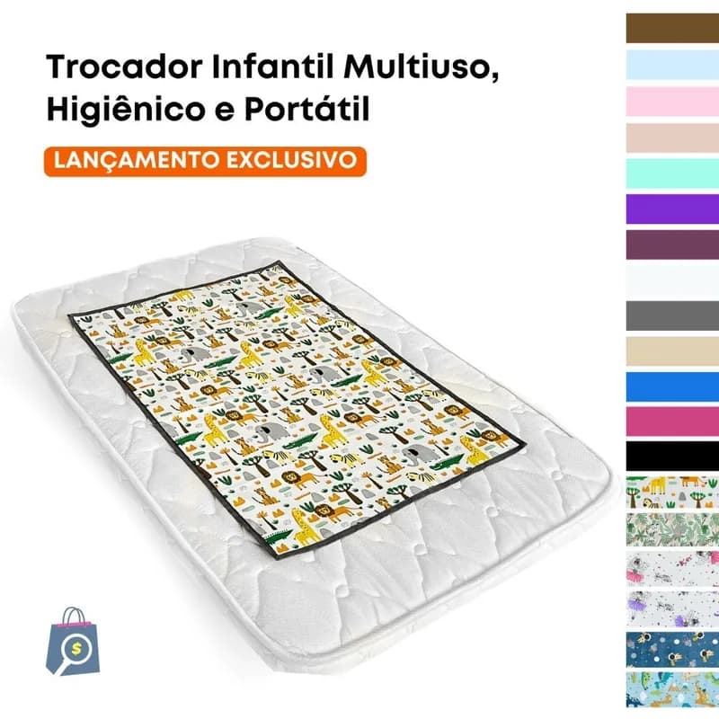 Trocador Infantil Impermeável Dupla Face Bebê Higiênico Portátil