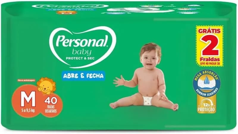 Fralda Personal Baby Protect e Sec M com 40